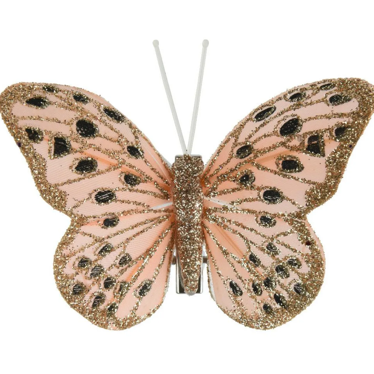 KAEMINGK Lot de 4 Papillons sur pince (H6 cm) Papillon des neiges Rose poudré Discount