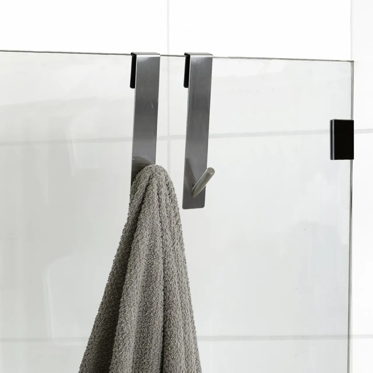TENDANCE Lot de 2 patères à suspendre spécial paroi de douche (H18 cm) Chrome Argent Sale