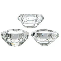 KAEMINGK Lot de 12 photophores en verre (D7 cm) Diamant cristal Transparent Best