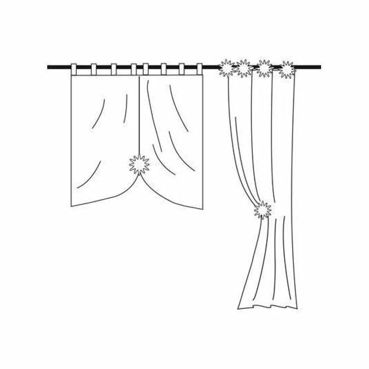 LUANCE Lot de 2 pinces rideau pivotantes Stockholm Blanc Sale