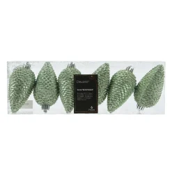 KAEMINGK Lot de 6 pommes de pin à suspendre (H8 cm) Alpine Vert matcha Outlet
