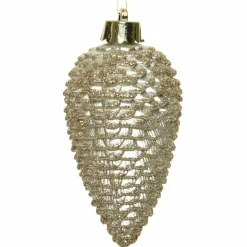 KAEMINGK Lot de 6 pommes de pin à suspendre (H8 cm) Alpine Perle Discount
