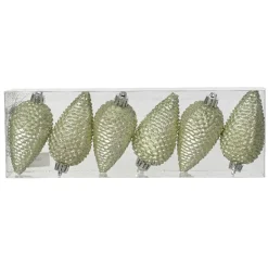 KAEMINGK Lot de 6 pommes de pin à suspendre (H8 cm) Alpine Menthe blanche Vert menthe