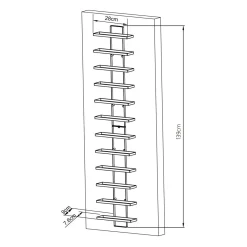 EMINZA Lot de 2 porte-bouteilles muraux métal 12 emplacements (H139 cm) Léo Noir