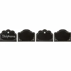 Feeric Lights & Christmas Lot de 4 porte-nom ou menu ardoise Noir Outlet