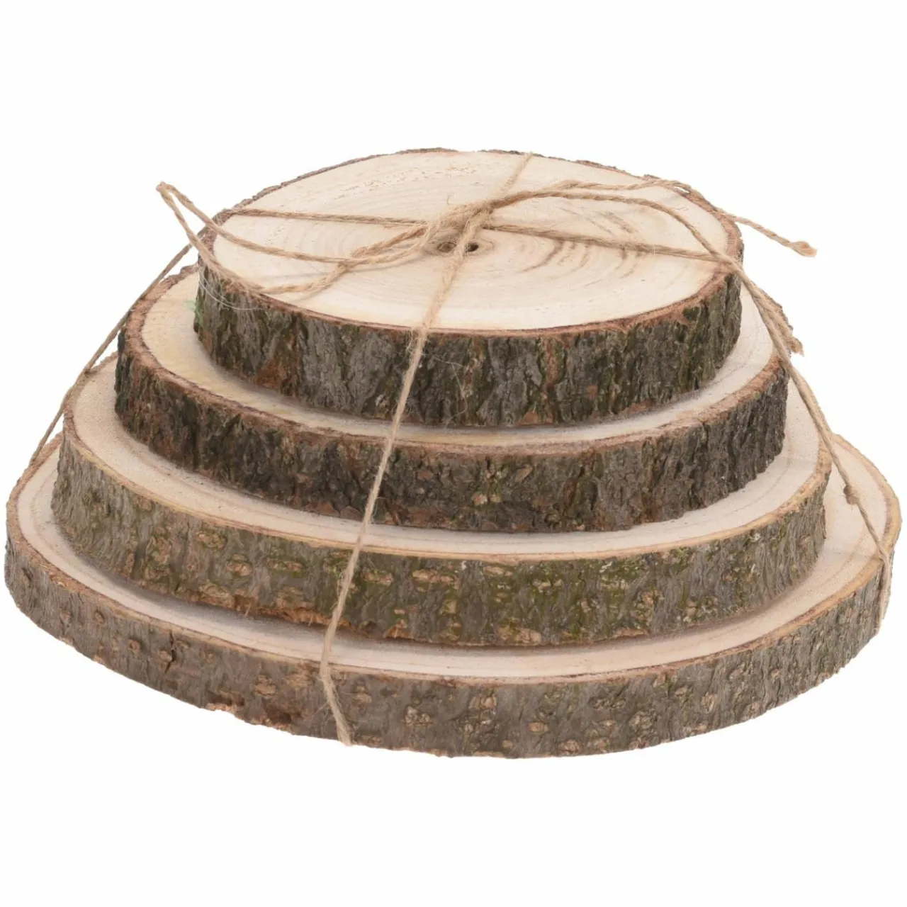 KOOPMAN Lot de 4 rondins décoratifs Paulownia Naturel Discount