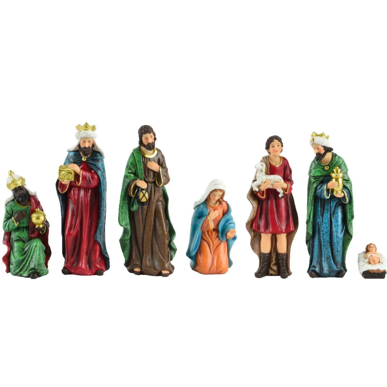 KAEMINGK Lot de 7 santons (Hauteur 25 cm) d'Achille Multicolore New