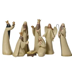 KAEMINGK Lot de 8 santons (Hauteur 20 cm) de Juliette Beige Outlet