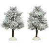 KAEMINGK Lot de 2 sapins enneigés (H14 cm) pour aménager un village