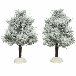 KAEMINGK Lot de 2 sapins enneigés (H14 cm) pour aménager un village