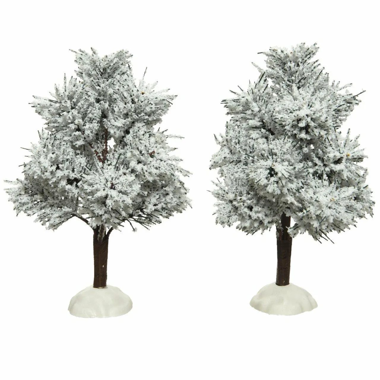 KAEMINGK Lot de 2 sapins enneigés (H14 cm) pour aménager un village