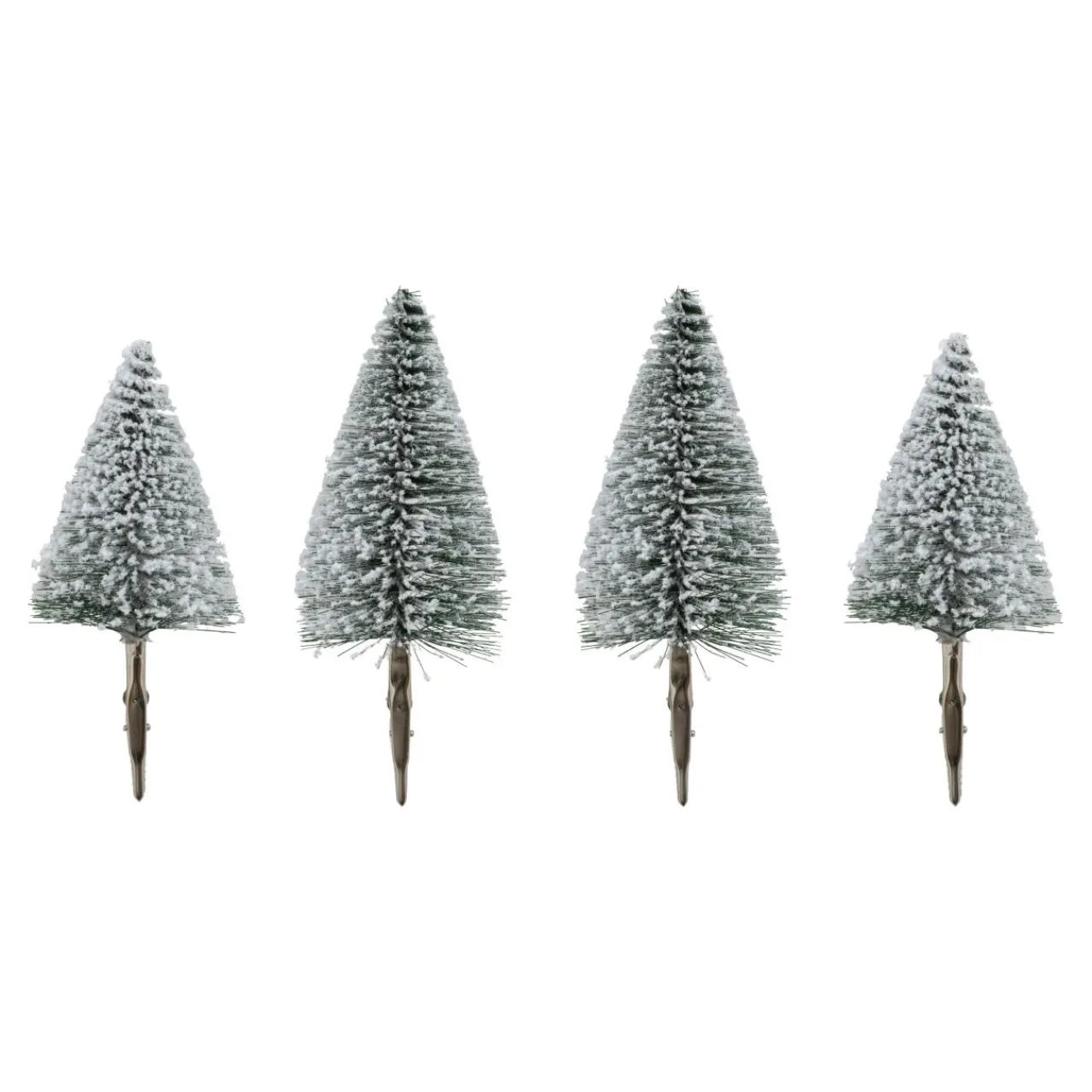 FEERIC LIGHTS Lot de 4 sapins sur pince (H16-H13 cm) Forêt enchantée enneigé Vert Best