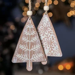 KAEMINGK Lot de 2 sapins à suspendre (H11 cm) Moïna Rose Sale