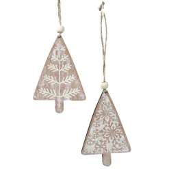 KAEMINGK Lot de 2 sapins à suspendre (H11 cm) Moïna Rose Sale