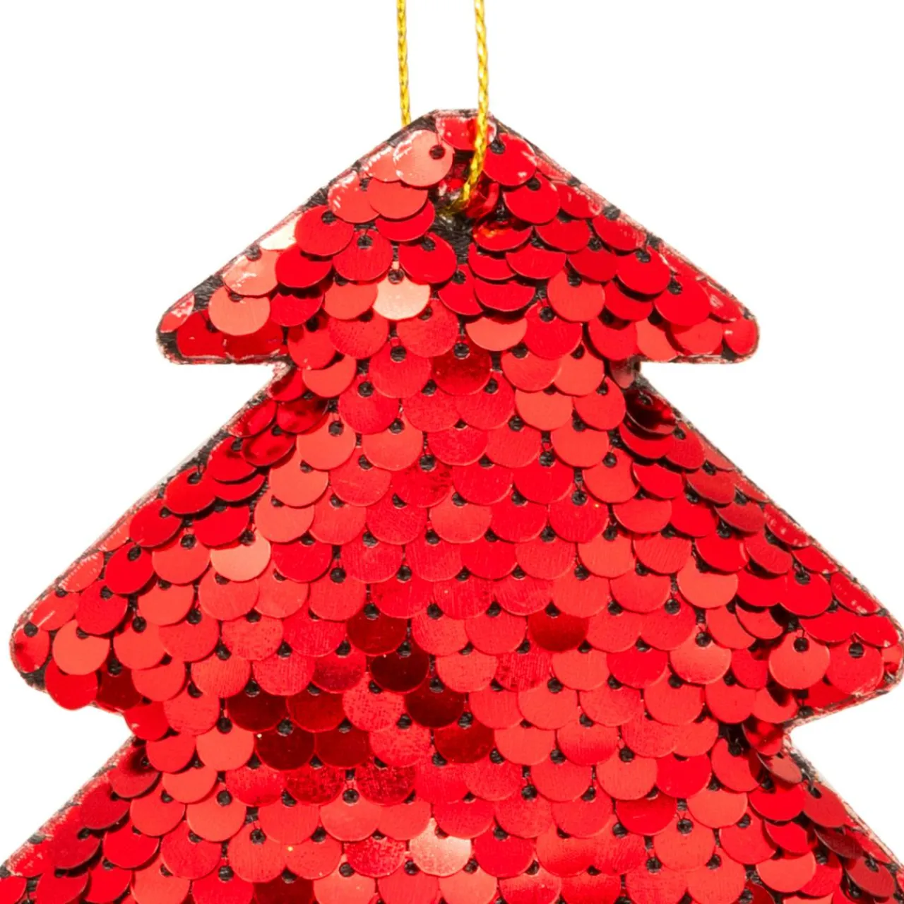 JJA Lot de 2 sapins à suspendre (H9 cm) Sequins Rouge Best
