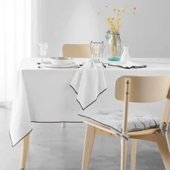 DOUCEUR D'INTERIEUR Lot de 3 serviettes coton recyclé (40 x 40 cm) Mistraline hes Blanc Outlet