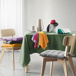 DOUCEUR D'INTERIEUR Lot de 3 serviettes coton recyclé (40 x 40 cm) Mistral Vert émeraude Clearance