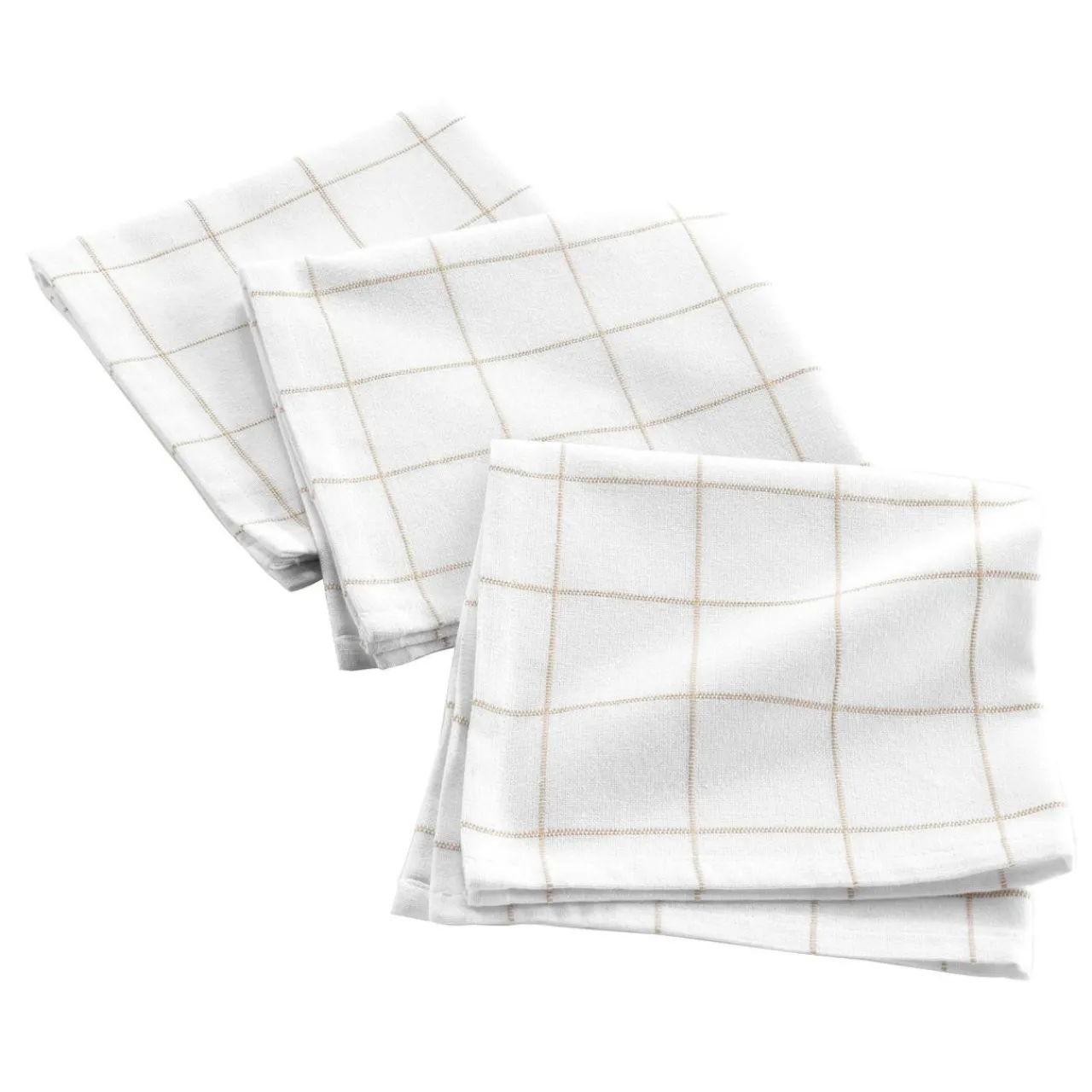 douceur d'intu017drieur Lot de 3 serviettes coton (40 x 40 cm) Axel Blanc Discount