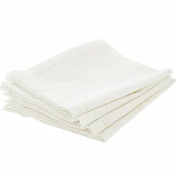 ATMOSPHERA Lot de 4 serviettes coton (40 x 40 cm) Chambray Ecru New