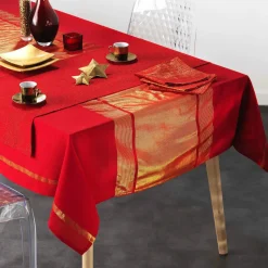 DOUCEUR D'INTERIEUR Lot de 3 serviettes coton (40 x 40 cm) Elegancia Rouge Online