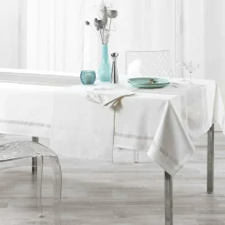 DOUCEUR D'INTERIEUR Lot de 3 serviettes coton (40 x 40 cm) Elegancia Argent Best
