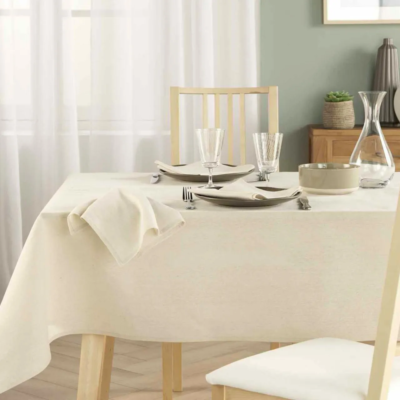 douceur d'intu017drieur Lot de 3 serviettes en coton (40 x 40 cm) Serafine Ecru Sale