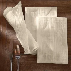 EMINZA Lot de 3 serviettes gaze de coton (40 x 40 cm) Gaïa pampa Beige Online