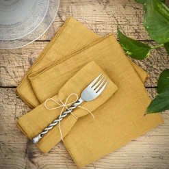 EMINZA Lot de 3 serviettes gaze de coton (40 x 40 cm) Gaïa Jaune safran Online