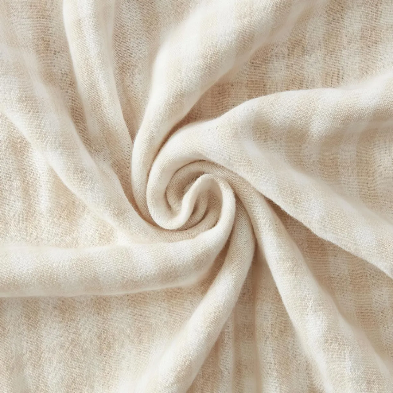 EMINZA Lot de 3 serviettes gaze de coton (40 x 40 cm) Gaïa vichy Beige Hot