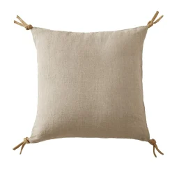 EMINZA Lot de 3 serviettes lin lavé (40 x 40 cm) Louise s Beige Sale