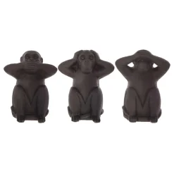 ATMOSPHERA Lot de 3 singes déco (H24 cm) Sagesse Noir Online