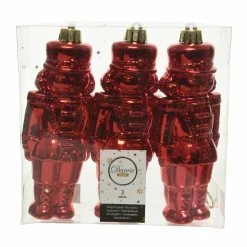 KAEMINGK Lot de 3 soldats Casse-noisette à suspendre (H14 cm) Gédéon Rouge Clearance