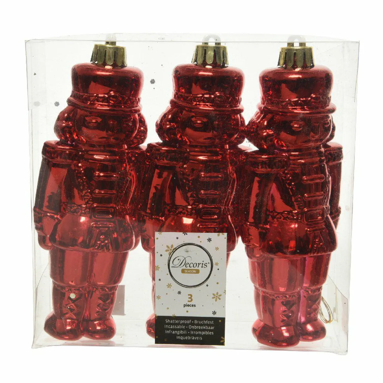 KAEMINGK Lot de 3 soldats Casse-noisette à suspendre (H14 cm) Gédéon Rouge Clearance