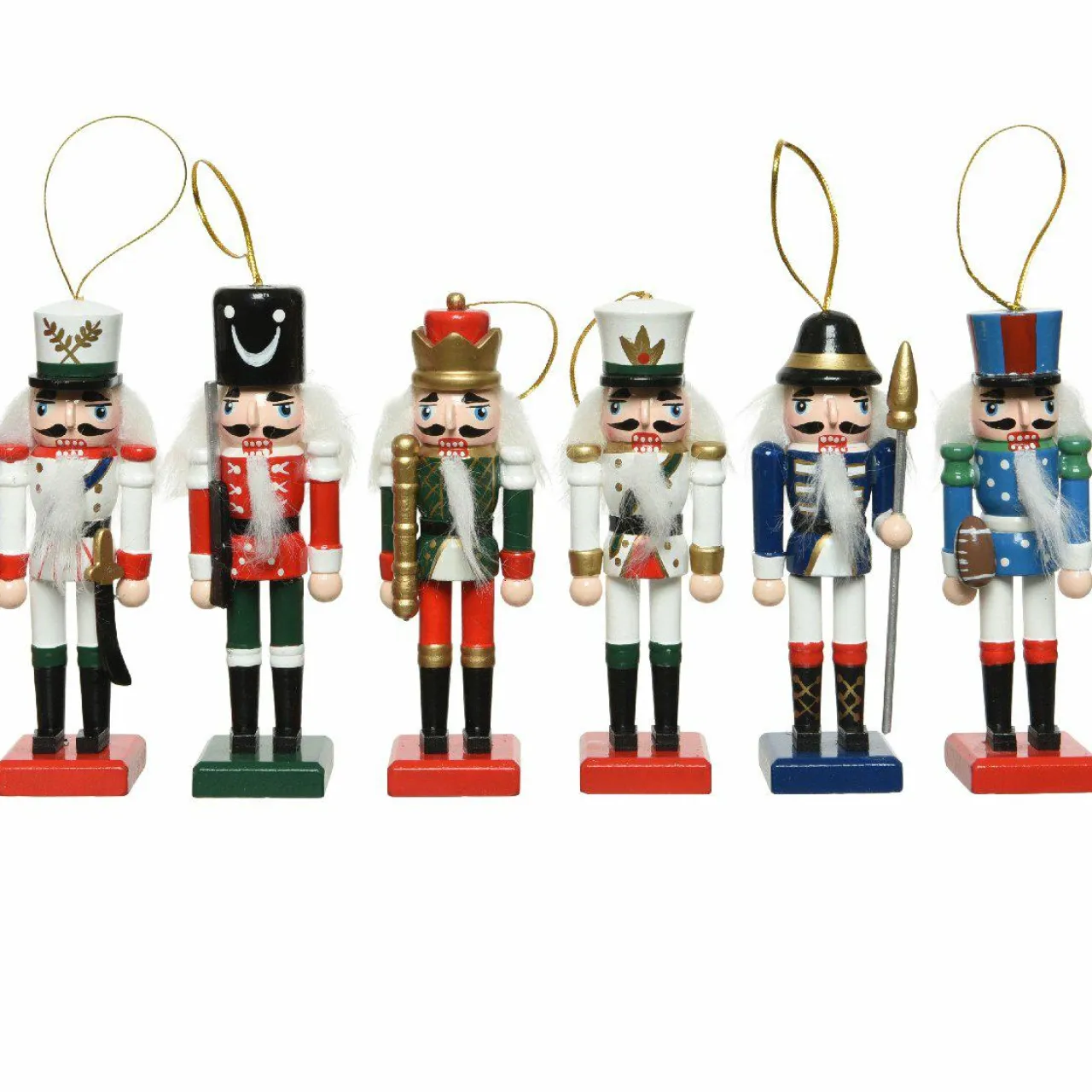 KAEMINGK Lot de 6 soldats Casse-noisette à suspendre (H12 cm) Multicolore New