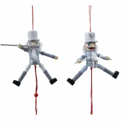 KAEMINGK Lot de 2 soldats Casse-noisette à suspendre (H12 cm) Tambour Bleu clair Best