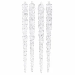 KAEMINGK Lot de 4 stalactites de Noël à suspendre (H15 cm) Brillent dans le noir Gris Outlet