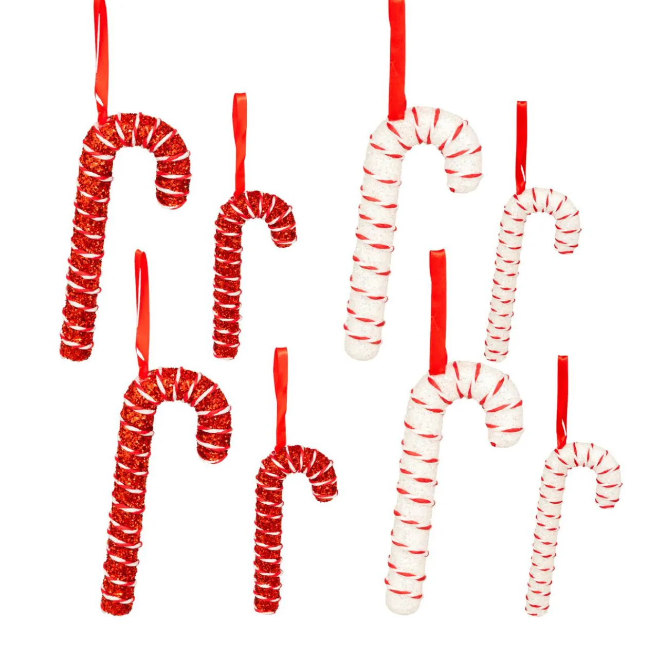 JJA Lot de 10 sucres d'orge (H21 cm) Sucreries festives et Blanc Rouge Best