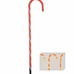 KOOPMAN Lot de 6 sucres d'orge lumineux à piles 42 LED (H47 cm) Candy Blanc chaud Discount