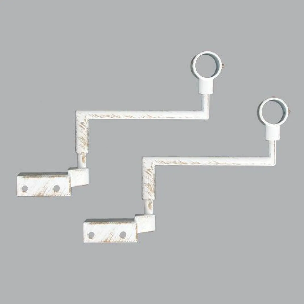 LUANCE Lot de 2 supports Fix'vit (L180 - D20 mm) Blanc