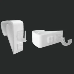 LUANCE Lot de 2 supports tringle Clip Blanc Clearance