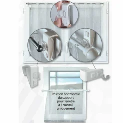 LUANCE Lot de 2 supports tringle Clip Blanc Clearance