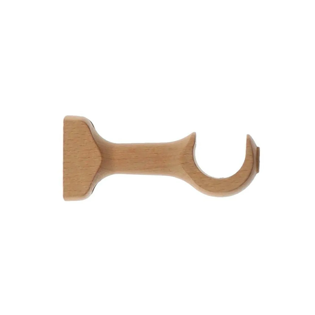 LUANCE Lot de 2 supports tringle fixe bois (L11.5 cm/ D28 mm) Nils gouttière Vernis Beige New