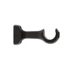 LUANCE Lot de 2 supports tringle fixe bois (L11.5 cm/ D28 mm) Nils gouttière mat Noir Discount