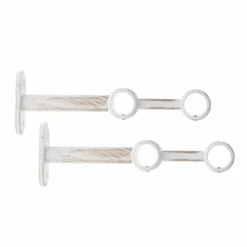 LUANCE Lot de 2 supports tringles doubles extensibles (L150 / D20) Jim Blanc et or Blanc irisé Discount