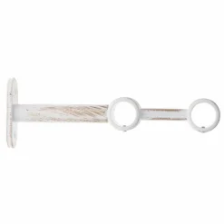 LUANCE Lot de 2 supports tringles doubles extensibles (L150 / D20) Jim Blanc et or Blanc irisé Discount