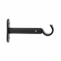 LUANCE Lot de 2 supports tringles fixes (L90 / D20 mm) Jim gouttière mat Noir Hot
