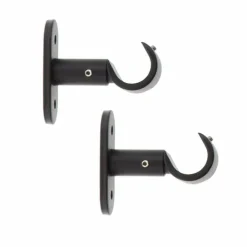 LUANCE Lot de 2 supports tringles fixes (L50 / D20 mm) Jim gouttière mat Noir Online