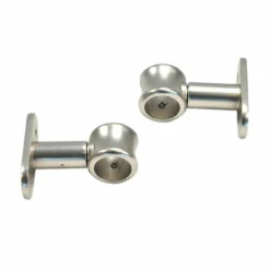 LUANCE Lot de 2 supports tringles fixes (L50 / D20 mm) Jim mat Argent Outlet