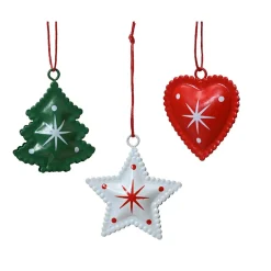 KAEMINGK Lot de 12 suspensions de Noël en métal (H4,5 cm) Méribel Colorées Multicolore Best
