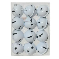 KAEMINGK Lot de 12 suspensions de Noël en métal (D3 cm) Clochettes d'hiver Blanc Discount